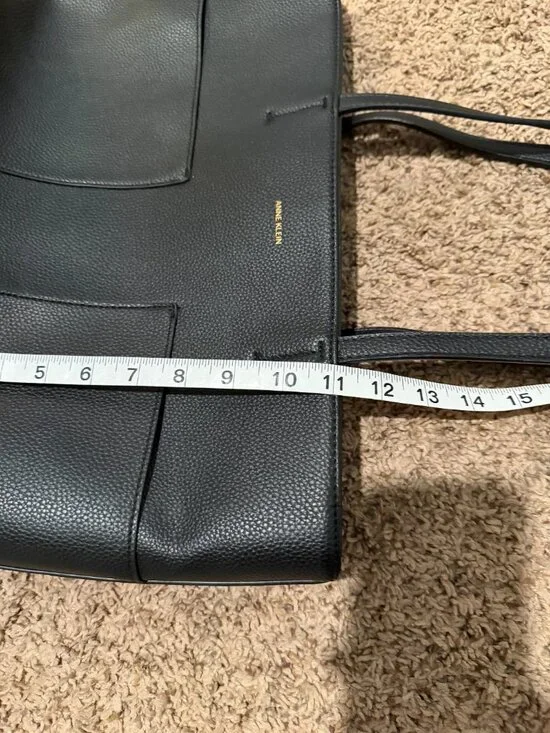 Anne Klein Black Tote Bag EUC - Large Minimalist Shoulder Bag - Picture 7 of 8